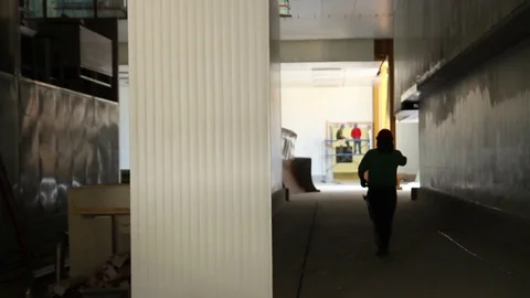 Warehouse and worker Stock Footage 77050332