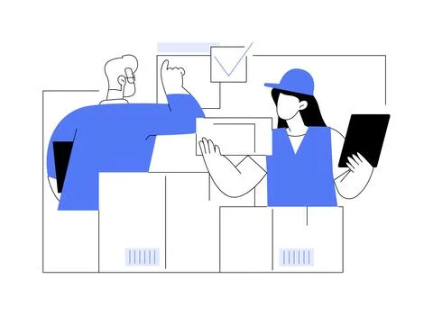 Warehouse audit abstract concept vector illustration. 스톡 일러스트