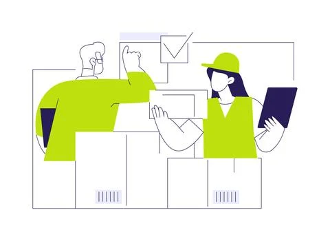 Warehouse audit abstract concept vector illustration. Stock Illustration