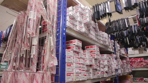 Warehouse Auto store auto parts on the shelves 库存影片 46635685