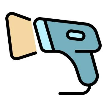 Warehouse barcode scanner icon color outline vector Stock-Illustration