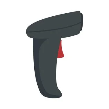 Warehouse barcode scanner icon flat isolated vector Stockillustratie