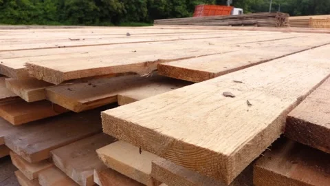Warehouse with boards at the sawmill Stock Footage 133371629