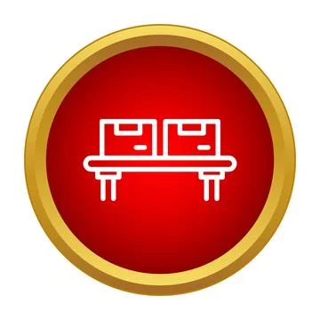 Warehouse boxes storing on a shelf icon Stock Illustration