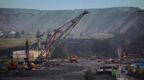 Warehouse broken mining equipment Stock-Footage 47610426