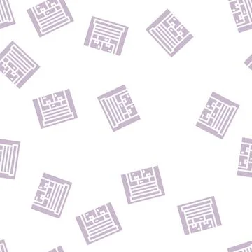 Warehouse building glyph vector seamless pattern Stock Illustration