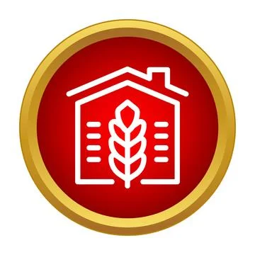 Warehouse building housing grain or wheat icon Stock Illustration