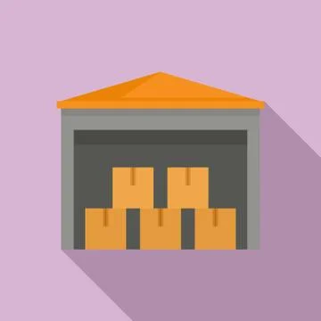 Warehouse building icon, flat style Ilustración de archivo