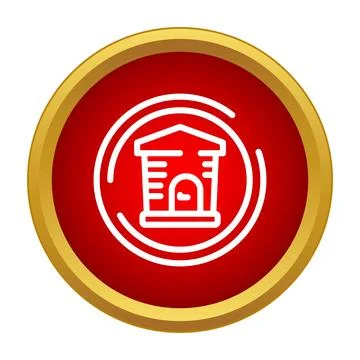 Warehouse building icon representing logistics operations Stock Illustration