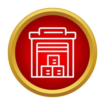 Warehouse building icon representing shipping logistics and storage Ilustración de archivo