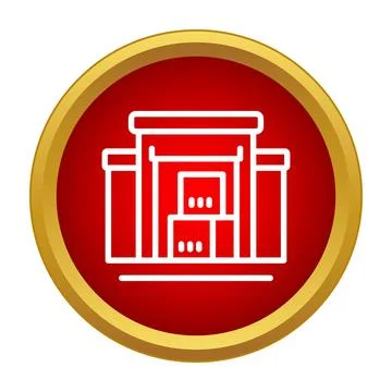 Warehouse building icon with storage and logistics concept Stock Illustration