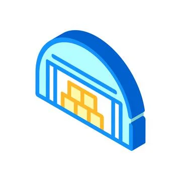 Warehouse building isometric icon vector isolated illustration Stock-Illustration