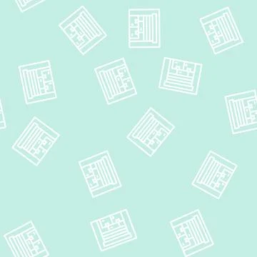 Warehouse building line vector seamless pattern Stock Illustration