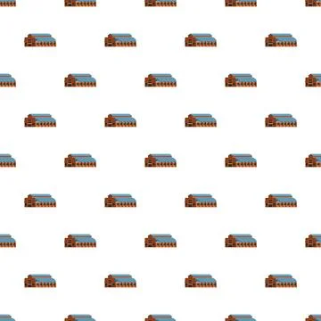 Warehouse building repeating seamless pattern design Stock Illustration