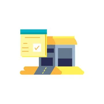 Warehouse building structure with checklist Illustrazione stock