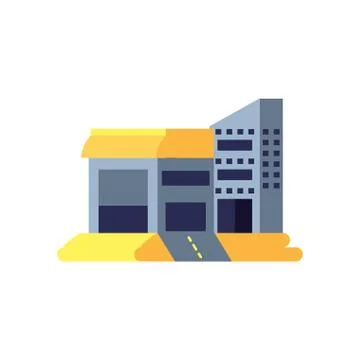 Warehouse building structure isolated icon Illustrazione stock