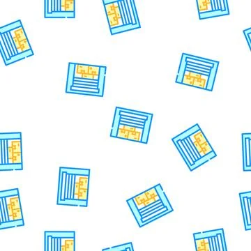 Warehouse building vector seamless pattern 库存插图