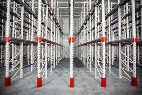 Warehouse Cantilever Racking Systems for storage Aluminum Pipe or profiles. P Stock Photos
