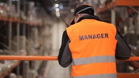 Warehouse with cardboard boxes inside on pallets racks, logistic center. Video stock 126269294