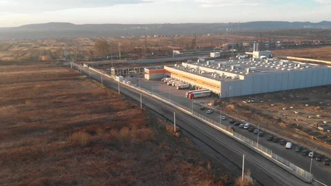 Warehouse with cardboard boxes inside on pallets racks, logistic center. 스톡 동영상 126269646
