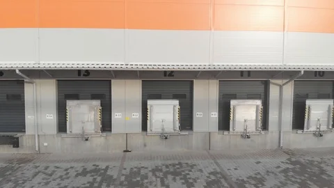 Warehouse with cardboard boxes inside on pallets racks, logistic center. Видео 126269863