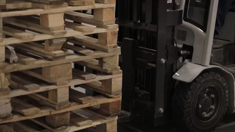 Warehouse with cardboard boxes inside on pallets racks, logistic center. 库存影片 126269996