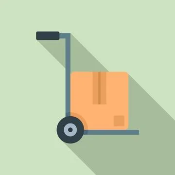 Warehouse cart icon, flat style Stockillustratie