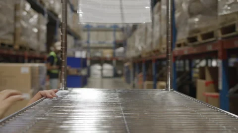 Warehouse cart loaded with boxes Stock-Footage 285560744