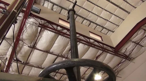 Warehouse Ceiling with Device in View Stock Footage 40217229