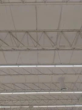 Warehouse Ceiling with Metal Structures Stock Photos