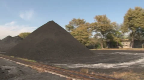 Warehouse coal in motion Stock Footage 56309069
