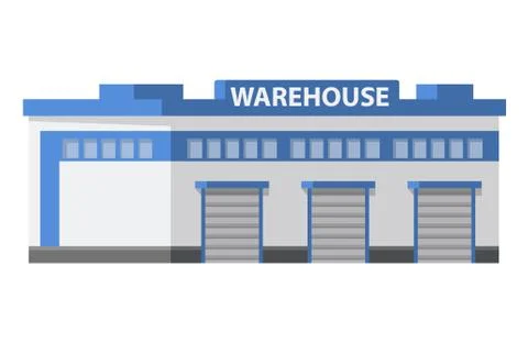 Warehouse commercial building loading docks. Storage center logistics. Ilustración de archivo