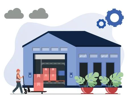 Warehouse Concept Illustration Stock Illustration