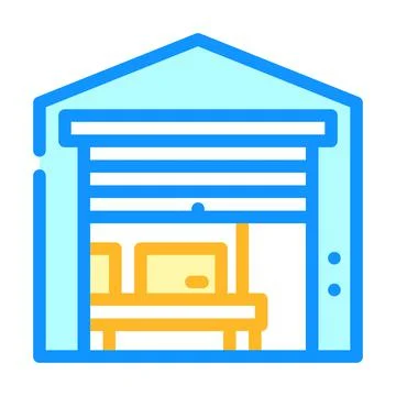 Warehouse construction color icon vector illustration Illustrazione stock