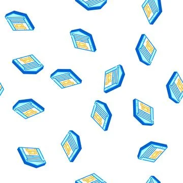 Warehouse construction isometric icon seamless pattern Stock Illustration