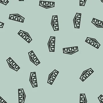 Warehouse construction line vector seamless pattern Stock Illustration