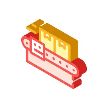 Warehouse conveyor isometric icon vector isolated illustration 스톡 일러스트