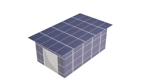 Warehouse covered in solar panels Stock Illustration