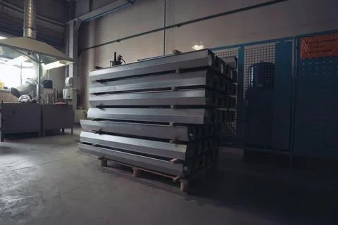 Warehouse covers climatic and split system equipment. Stock Photos