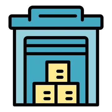 Warehouse digital icon vector flat Stock Illustration
