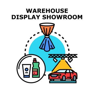 Warehouse display showroom concept vector illustration Stock Illustration