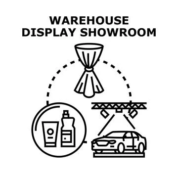 Warehouse display showroom concept vector illustration Stock Illustration