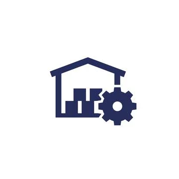 Warehouse, distribution optimization icon on white Illustrazione stock