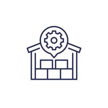 Warehouse, distribution optimization line icon Illustrazione stock