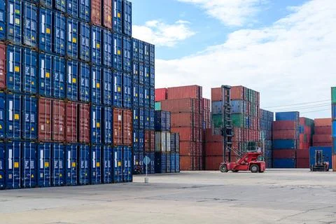 Warehouse engineer working at container yard 스톡 사진