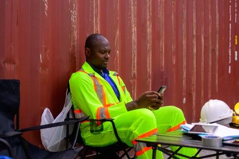 Warehouse engineer working at container yard 스톡 사진