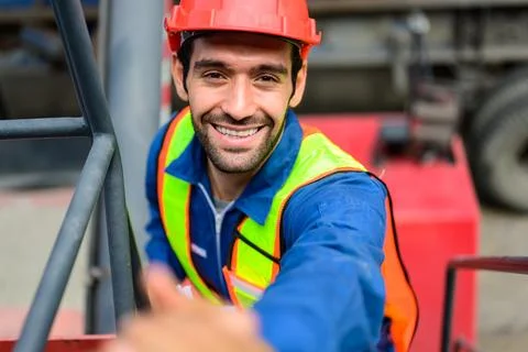 Warehouse engineer working at container yard Foto stock