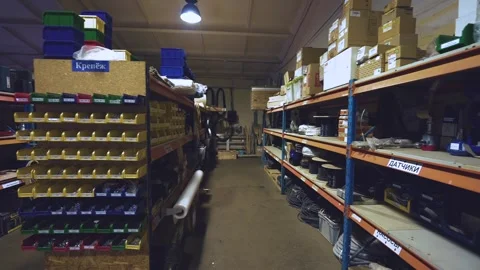 Warehouse at the enterprise, warehouse 스톡 동영상 244824174
