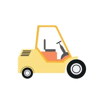 Warehouse express car for goods stacking flat vector illustration isolated. Illustrazione stock