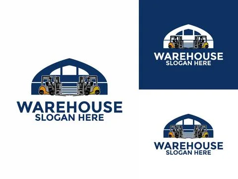Warehouse factory industry logo vector illustration design, Warehouse Stora.. Illustrazione stock